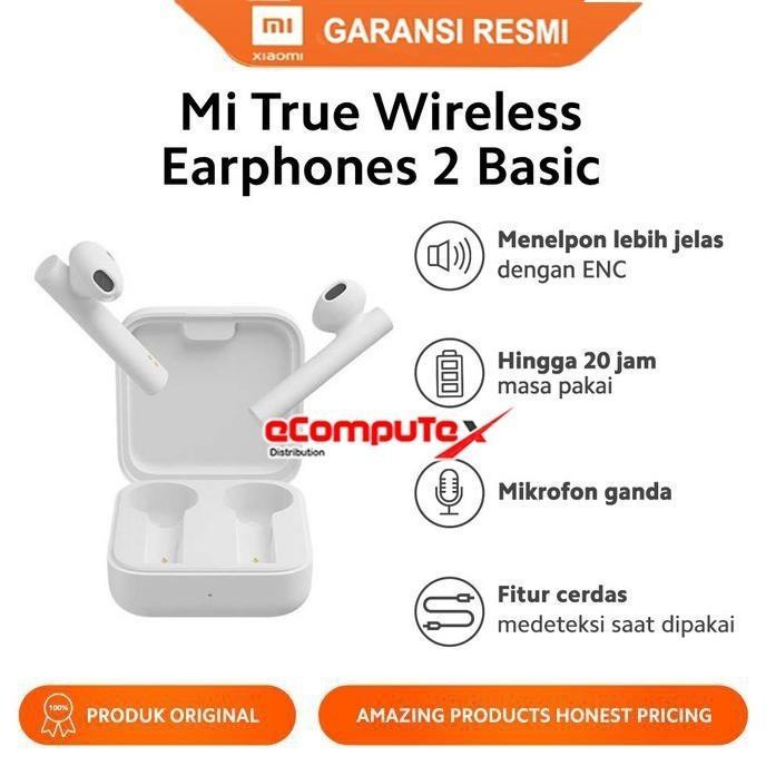 Gambar Earphone MI True Wireless 2 Basic Xiaomi White Headset Hp Garansi dari eCompuTex Distribusi undefined Tokopedia