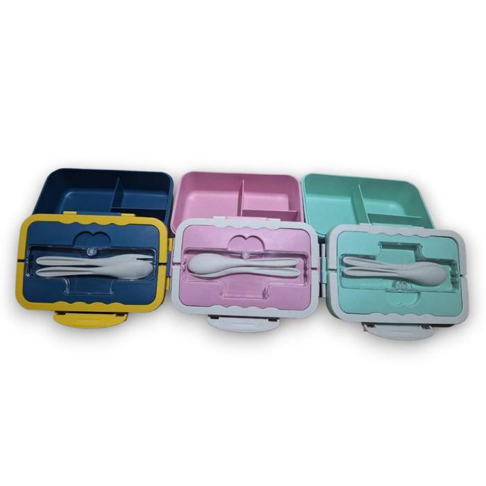 Gambar ELDE 1 - LUNCH BOX STAINLESS STEEL 3 SEKAT VIRAL ANTI TUMPAH DAN TAHAN - Plastik 3 Sekat, random dari samujaya undefined Tokopedia