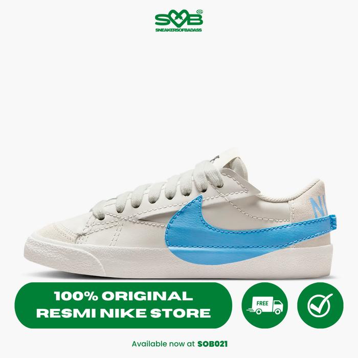 Nike Women Blazer Low '77 Jumbo Light Bone/University Blue DQ1470-003 39  di Sneakers Of Badass Tokopedia