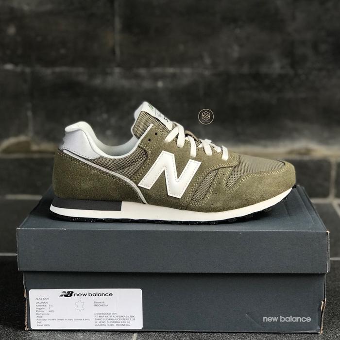 Jual Sneakers New Balance Classic 373 Olive Green White Black