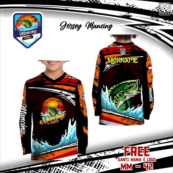 Gambar jersey mancing mania anak baju mancing kaos angler baju mancing - Hitam, SIZE 0 dari BK KAOS JAYA undefined Tokopedia