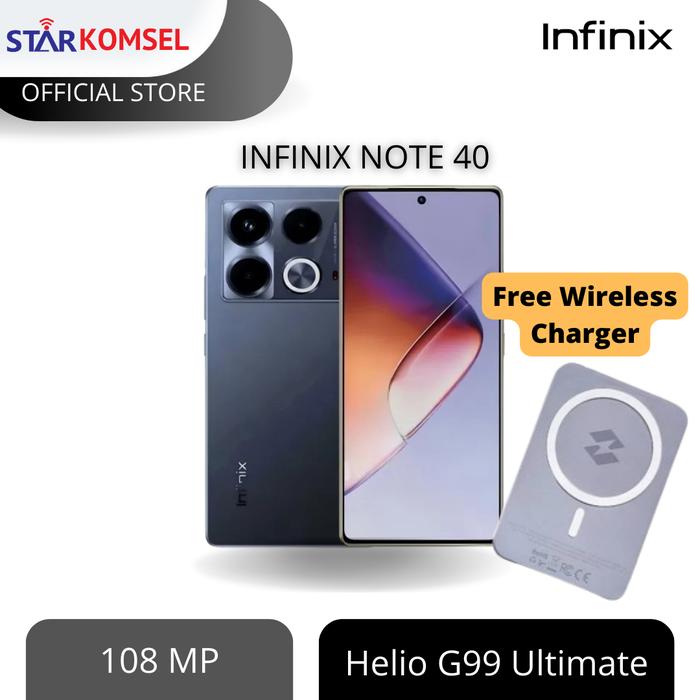 Gambar HP INFINIX NOTE 40 8/256 NFC GARANSI RESMI INFINIX GRATIS WIRELESS - Hitam dari Star Komsel Store undefined Tokopedia