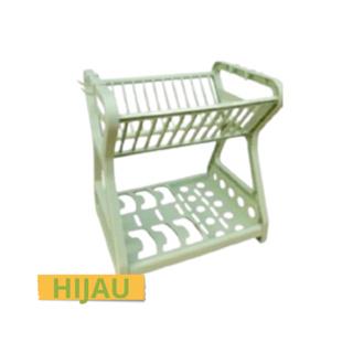 Gambar RAK PIRING 2 SUSUN // RAK PIRING PLASTIK 2 SUSUN / WADAH TEMPAT PENGERING CUCI PIRING MANGKOK GELAS / RAK PENYIMPANAN ORGANIZER// Rak Piring Dapur 2 Susun Mini Rak Piring Plastik - RAK PIRING HJAU, DOUBLE BUBBLE dari RAJA RAYA WAREHOUSE undefined Tokopedia