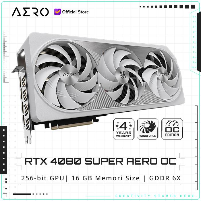 Gambar GIGABYTE GeForce RTX 4080 SUPER AERO OC 16GB GDDR6X 256-bit [GPU] dari Gigabyte Component undefined Tokopedia