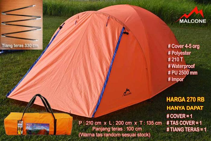 Gambar Outer / Cover tenda Malcone snile 4P Include frame / tiang teras - Orange dari Malcone undefined Tokopedia