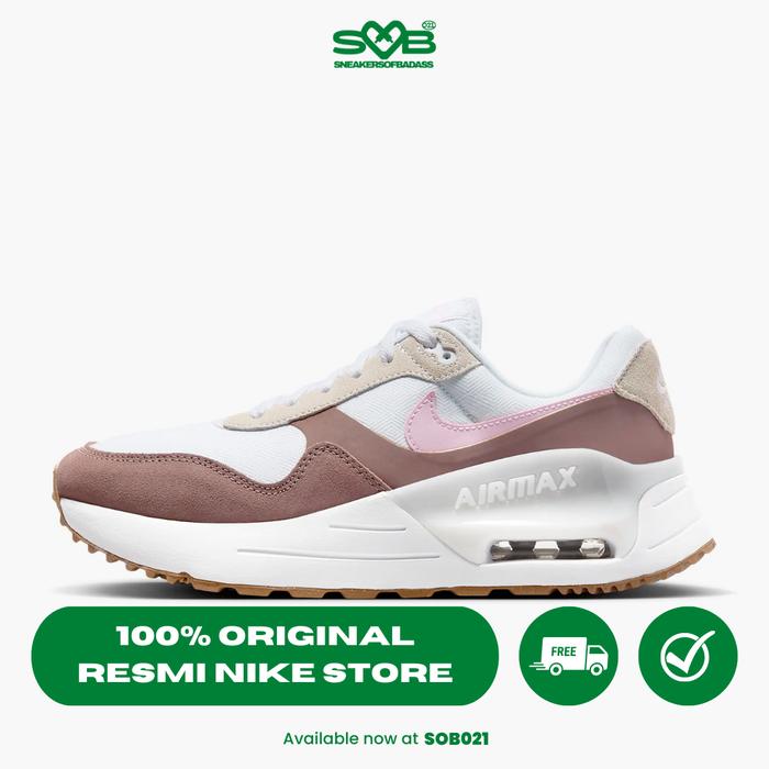 Jual Nike Women's AIR Max SYSTM White/Pink Foam/Smokey Mauve