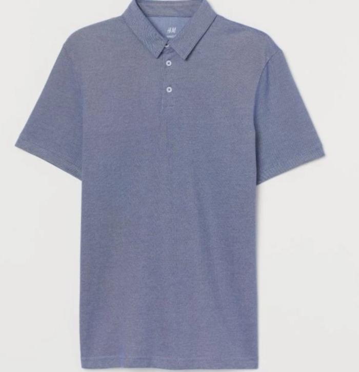 Gambar Original H&M Slim Fit COOLMAX polo shirt - Blue Marl, XS dari Koleksiyahudd undefined Tokopedia