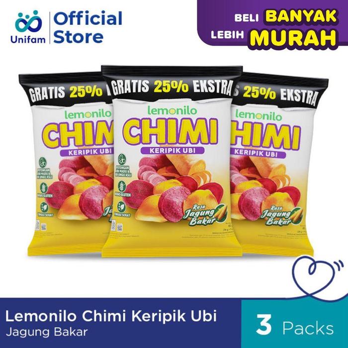 Gambar Lemonilo Chimi Keripik Ubi Mix Trio Jagung Balado, Jagung Bakar & - 3 Jagung Bakar dari Tiki Tiki Store undefined Tokopedia