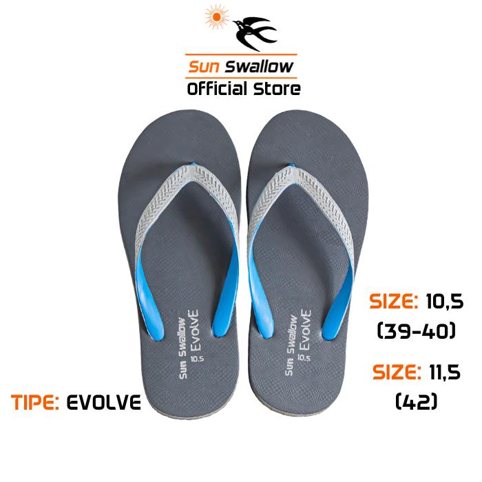 Gambar Sandal Jepit Karet Pria Sun Swallow Evolve Series Warna Abu - Abu - 11,5 (42) dari Sun Swallow Official Store undefined Tokopedia