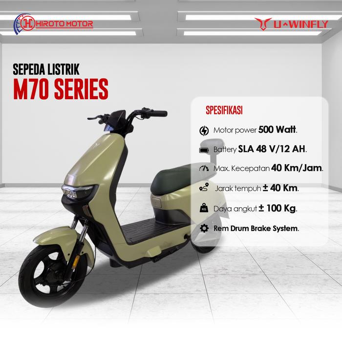 Gambar UWINFLY SEPEDA LISTRIK TIPE BARU M70 dari Hirotomotor.Uwinfly undefined Tokopedia
