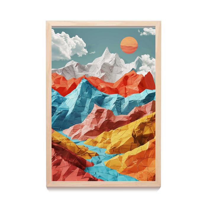Gambar Lukisan Print Abstract Mountain Landscape Pegunungan Dekorasi Rumah - ABS-08A, 30X45 CM dari posteruma undefined 5 Tokopedia