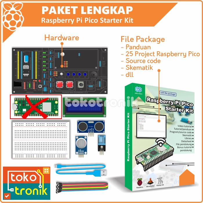 Gambar Raspberry Pi Pico Starter Kit - Paket Lengkap Belajar Raspberry Pico - Tanpa Raspi dari TOKOTRONIK undefined Tokopedia