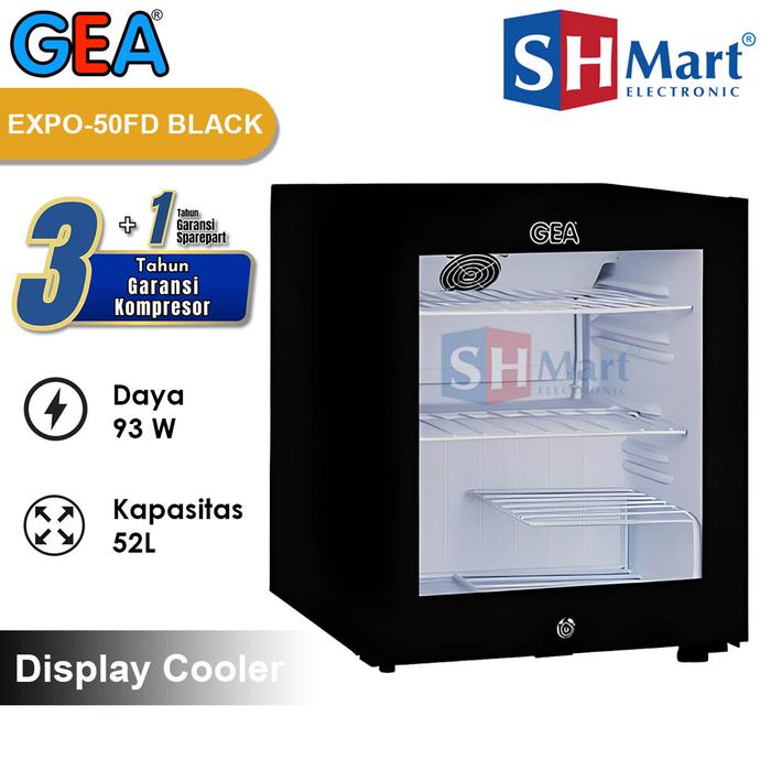 Gambar GEA SHOWCASE MINI PORTABLE KULKAS MINUMAN DISPLAY COOLER GEA EXPO-50FD - BLACK dari SHMART ELECTRONIC undefined Tokopedia