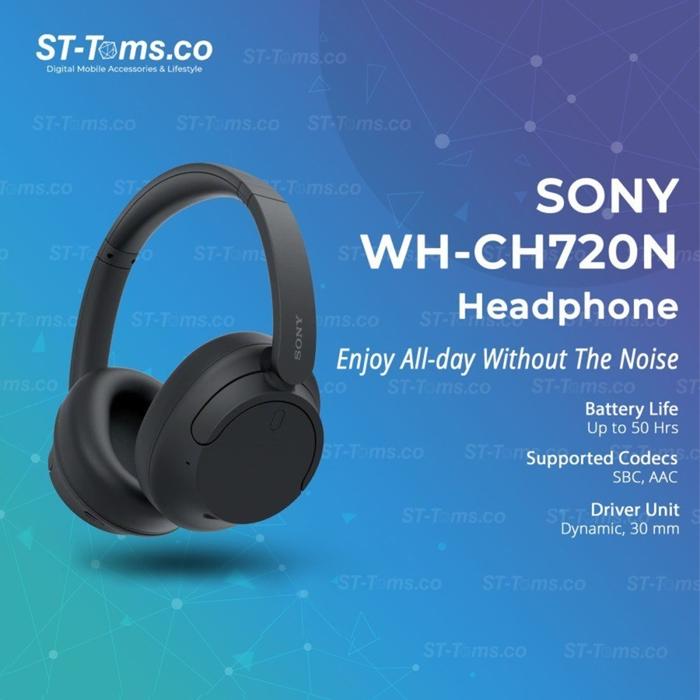 Gambar Sony WH-CH720N WHCH720 CH720 CH 720 N 720N Bluetooth Headphone Headset - Black No Free dari ST-Toms.co undefined Tokopedia