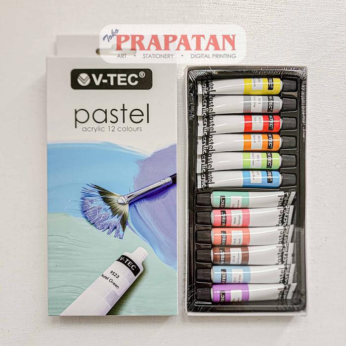Gambar Cat Akrilik Set V-TEC Neon Metallic Pastel 12x6ml | V-TEC Acrylic Set - PASTEL PA-612 dari Toko Prapatan_NEW undefined Tokopedia