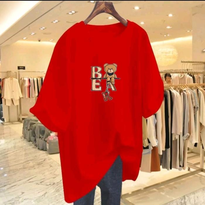 Gambar Kaos Oversize Wanita / Kaos Distro Wanita /Kaos Streetwear Oversize / Baju Kaos Distro /Kaos / Wanita /  Kaos Oversize Unisex / Kaos Oversize Cotton Combed / TERSEDIA 3 SIZE L-XL-XXL - Merah, L dari KEN CLOTHING undefined Tokopedia