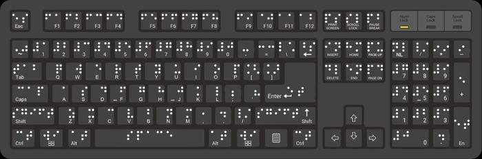 Gambar Keyboard Sticker Braille Tuna Netra Low Vision Alat Bantu Difabel - besar, mouse+keybord dari Piramida Sign undefined Tokopedia