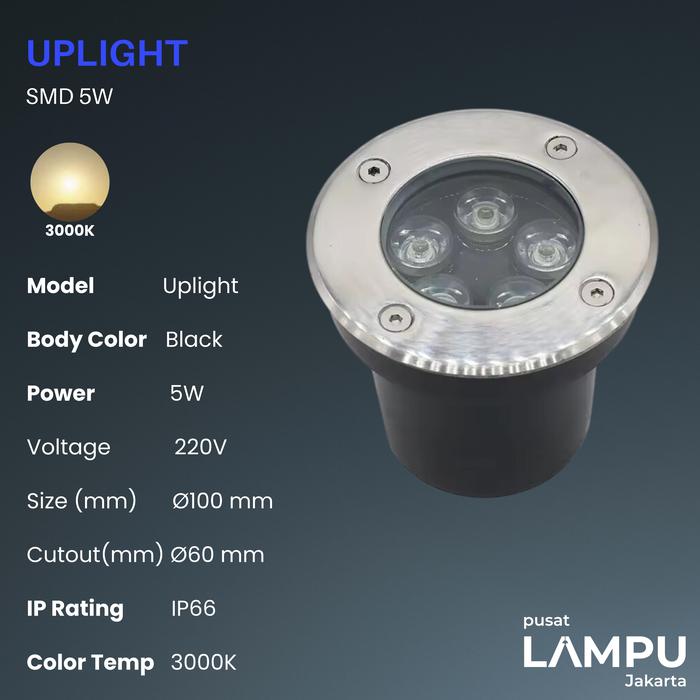 Gambar LAMPU LANTAI UNDERGROUND UPLIGHT 5W SMD 3000K 220V WARM WHITE - 3000k dari Pusat Lampu Jakarta undefined Tokopedia