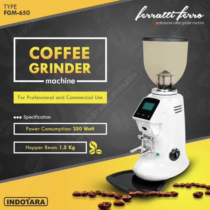 Gambar Coffee Grinder Machine / Alat Penggiling Kopi Ferratti Ferro FGM-650 - Putih dari PT. Indotara Persada undefined Tokopedia