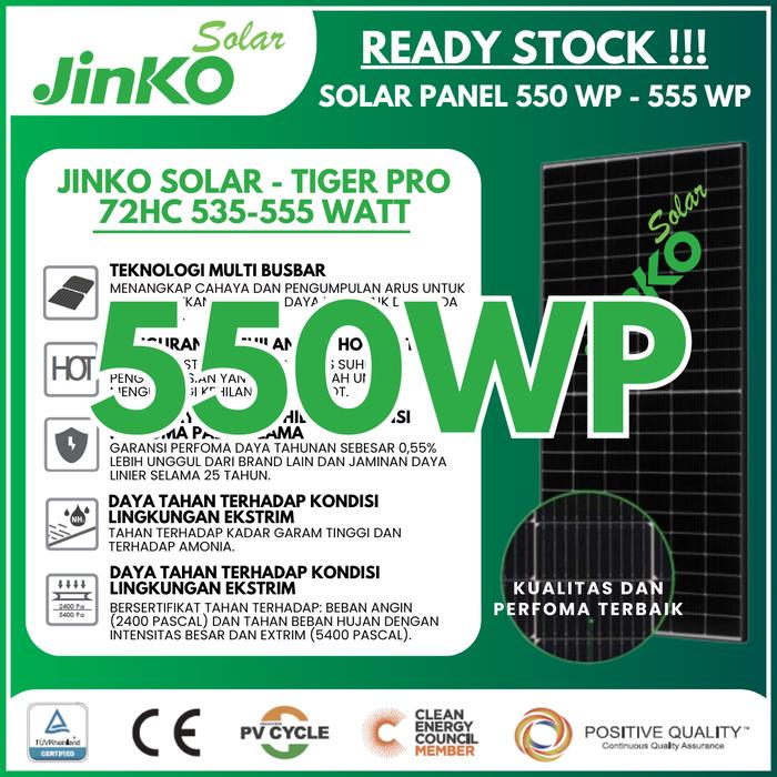 Gambar Jinko Solar Cell / Panel Surya 550WP SNI Mono Tier 1 Bukan Trina Longi - Opsi Lain dari SuryaLux undefined Tokopedia