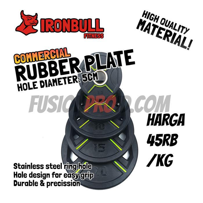 Gambar Plat Beban Iron Bull IronBull Barbel Karet Rubber Plate Dumbell Dambel - 2.5kg dari Fusion Pro undefined Tokopedia