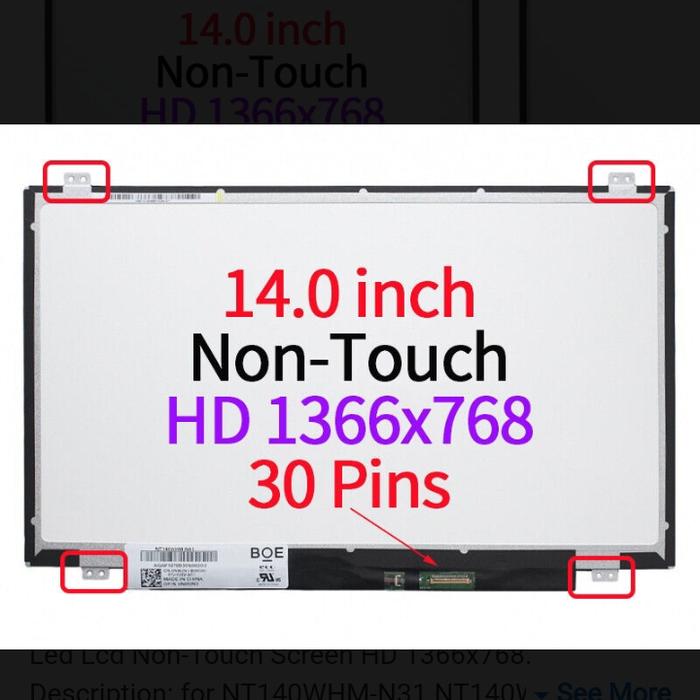 14-inch 30-pin B140XTN02.D B140XTN02.E B140XTN02.A B140XTN02.4 LP140WH8 TPC1 B140XTN03.2 N140BGE - Foto 4