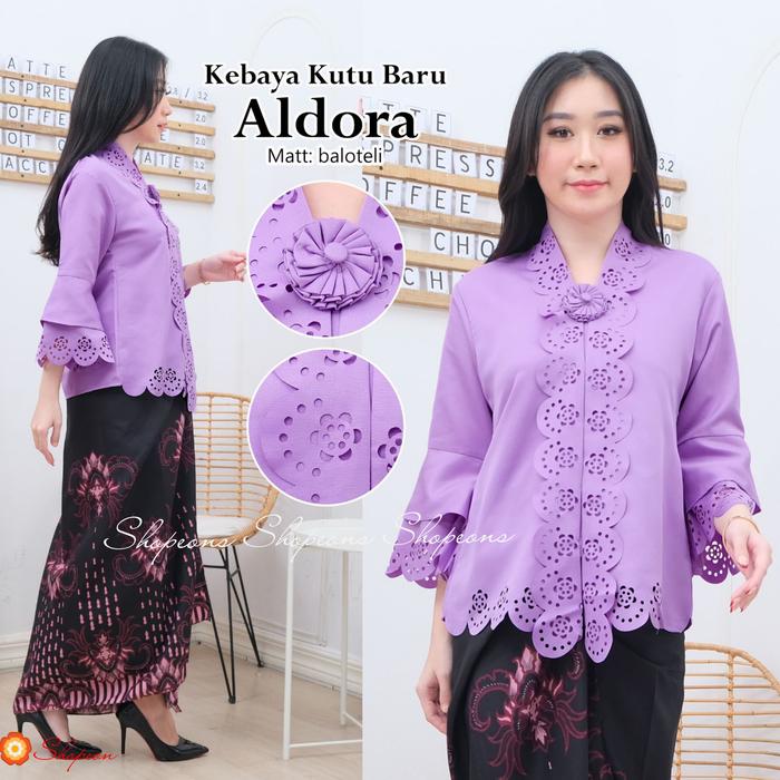Gambar Atasan Kebaya Encim Lengan Trompet 2 Susun Aldora - Trompet Lilac, XL dari Aneka88_olshop undefined Tokopedia
