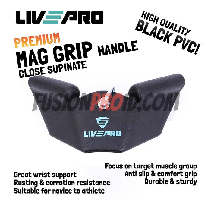 Gambar V-Bar MAG Power Grip Handle Bar Cable Attachment Fitness Gym Livepro - Close Supinate dari Fusion Pro undefined Tokopedia