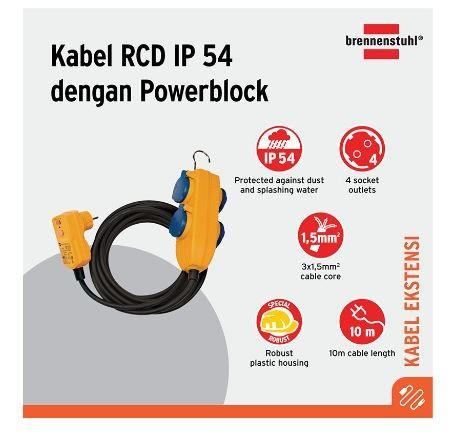 Promo Brennenstuhl RCD Cable IP54 With Powerblock 10m - Kabel RCD ...