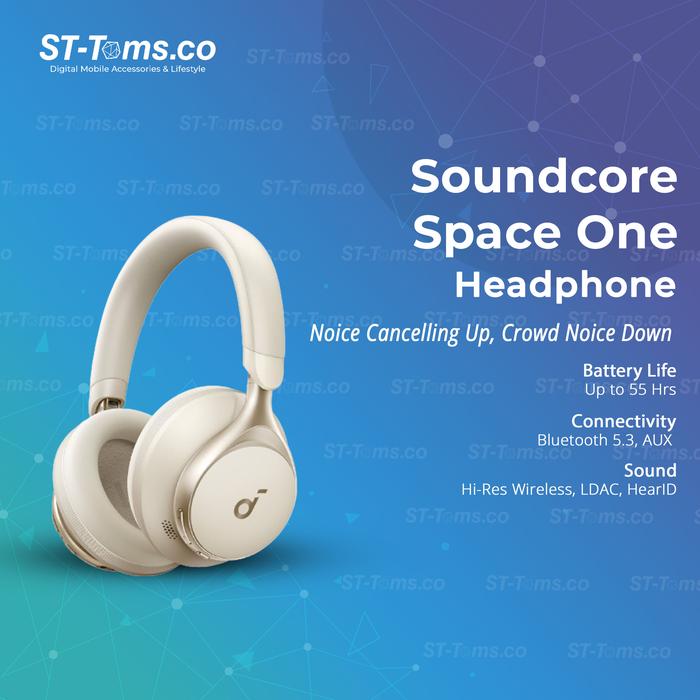 Gambar Anker Soundcore Space One Bluetooh Headphone Over-ear ANC LDAC - A3035 - Latte Cream dari ST-Toms.co undefined Tokopedia