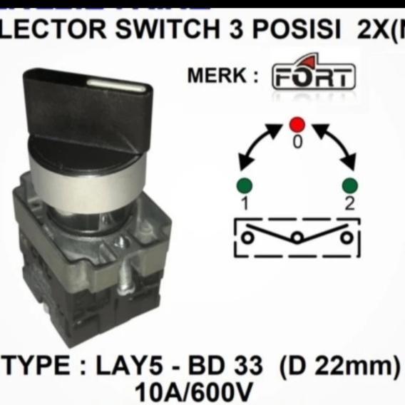 Jual Selector switch 3 posisi on off on 22 mm Fort - Kab. Bekasi ...