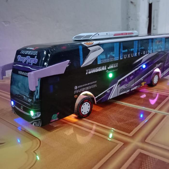 Gambar miniatur bus telolet basuri tuan muda skala 43 - tj black pink, no lampu dari Oleng_Galery undefined 5 Tokopedia