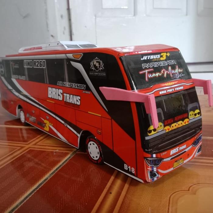 Gambar miniatur bus telolet basuri tuan muda skala 43 - tj black pink, no lampu dari Oleng_Galery undefined 2 Tokopedia