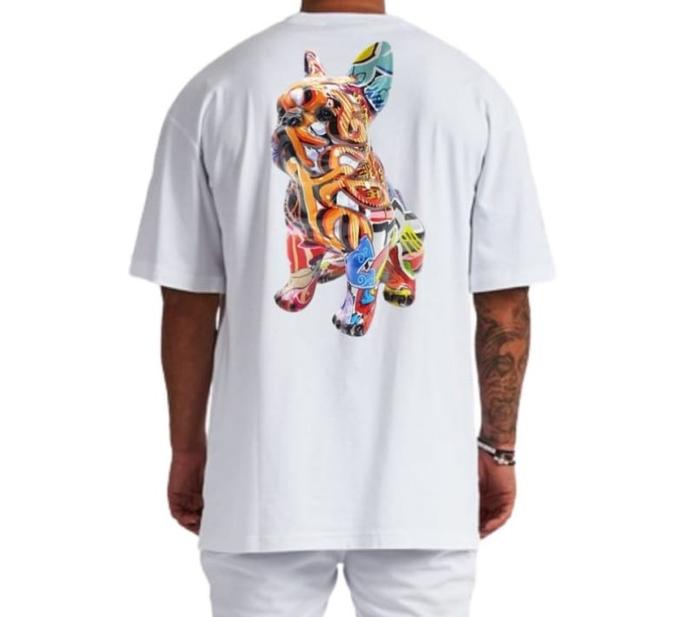 Gambar Baju kaos pria distro cotton combad cowok/wanita anjing dog poodle - bulldog putih, XL dari Wins.Clothing undefined Tokopedia