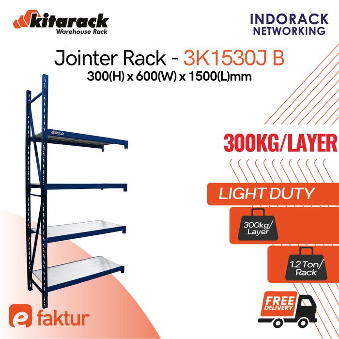 Jual Rak Gudang Besi 300kg per Layer Rack Gudang 3M P 1.5M Jointer Biru ...