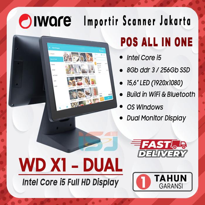 Gambar MESIN KASIR PC POS ALL IN ONE TOUCHSCREEN IWARE WD-X1 DUAL MONITOR dari Importir Scanner Jakarta undefined Tokopedia
