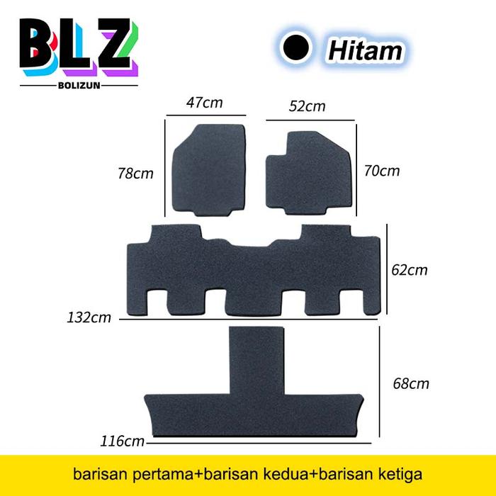 Gambar BOLIZUN Karpet Mobil Custom WULING  CORTEZ 1.5 TURBO [CAPTAIN SEAT] - Hitam 3 Baris dari BOLIZUN undefined Tokopedia