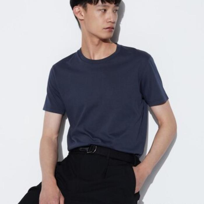 UNIQLO Dry Color Crew Neck Short Sleeve T-Shirt Navy, XL