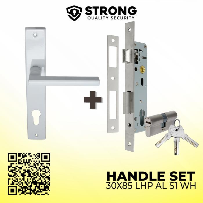 Gambar STRONG Handle Set LHP AL S1 30X85 | Handle Pintu Aluminium Set Komplit | Lever Handle Door Lock Rumah & Kantor | Gagang Pintu Plat Panjang Aluminium | Kunci Pintu Rumah Aluminium | Handle Pintu Interior | Door Lock Set Pintu Aluminium - WH dari Strong Hardware Shop undefined Tokopedia