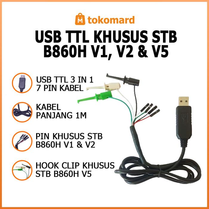 Gambar USB TTL 3in1 untuk STB B860H V5, V1 dan V2, 7 Pin Kabel untuk Unlock dan Root STB B860H 100% Work dari Tokomard undefined Tokopedia
