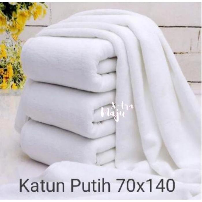 Gambar Handuk Hotel Polos ukuran 70×140cm Handuk Mandi Hotel TEBAL - PUTIH - Putih SN dari X-tra Maju undefined Tokopedia