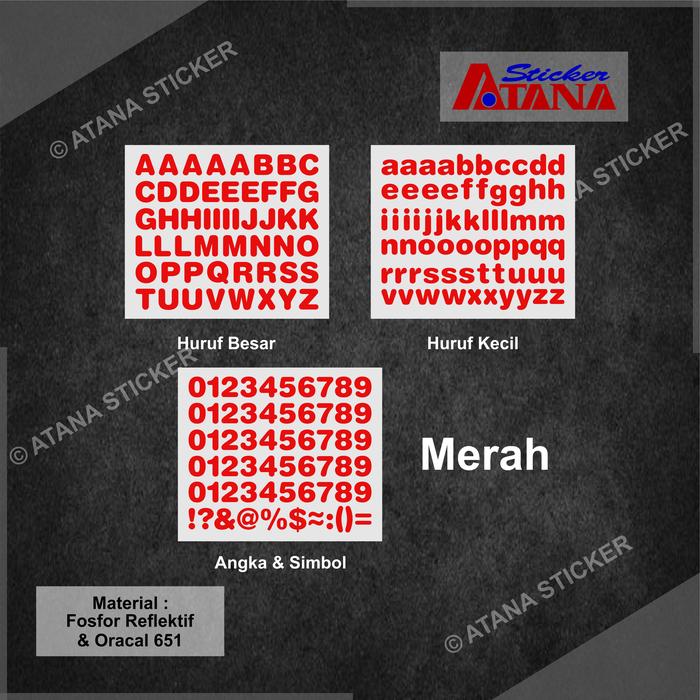 Jual Sticker Cutting Scotlite Angka Untuk Menulis Sesuai Kreasi - Merah ...