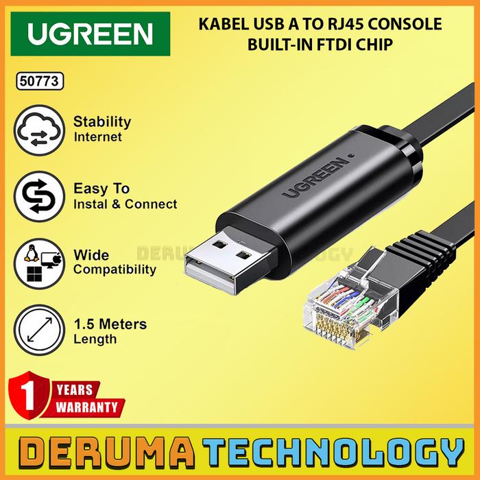 Gambar UGREEN 50773 Kabel LAN Ethernet Network to USB RJ45 Console Flat Kabel - USB-A 50773 dari DERUMA TECHNOLOGY OFFICIAL undefined Tokopedia