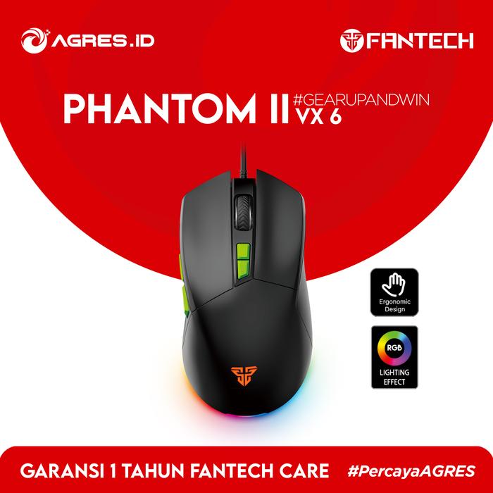 Gambar Fantech PHANTOM II VX6 | RGB Macro Wired Gaming Mouse - Black dari AGRES ID JOGJA undefined Tokopedia