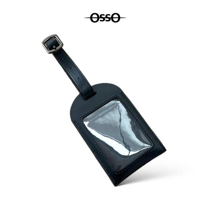 Gambar Tag koper kulit luggage tag leather penanda koper premium OSSO - Hitam dari Osso Indonesia undefined Tokopedia