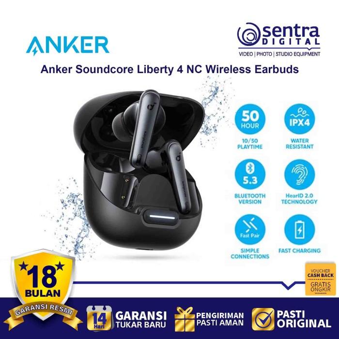Gambar TWS Anker Soundcore Liberty 4NC 4 NC Noise Cancelling ANC LDAC - A3947 - Black dari Sentra Digital undefined Tokopedia