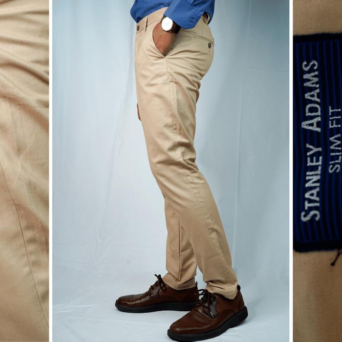 Gambar STANLEY ADAMS Celana Chino Pria Non-Stretch Slim FIt Soft Khaki - 30 dari WD & Co. undefined Tokopedia