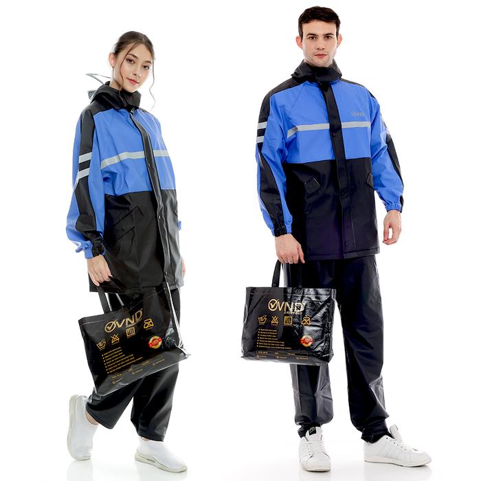 Gambar VND Jas Hujan Stelan Karet PVC AK 88 - BLACK/ Blue, XXL dari VND Official Shop undefined Tokopedia