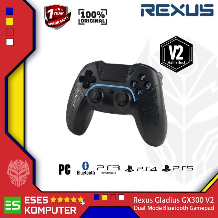 Gambar Gamepad Rexus GX300 GX-300 V2 Bluetooth Wireless | Joystick Controller - Hitam dari ESES Komputer undefined Tokopedia