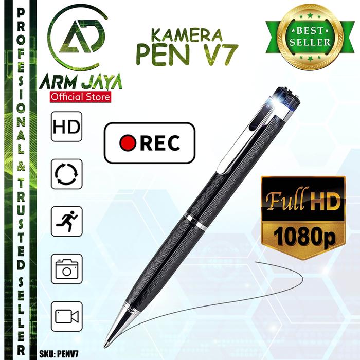 Gambar Kamera Pulpen V7 HD 1080P Pen Camera Perekam Video Foto Audio Desain Praktis Multifungsi Portable PENV7 - Camera Pen V7 dari ArmJaya Store undefined Tokopedia